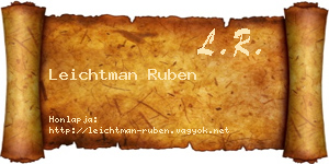 Leichtman Ruben névjegykártya